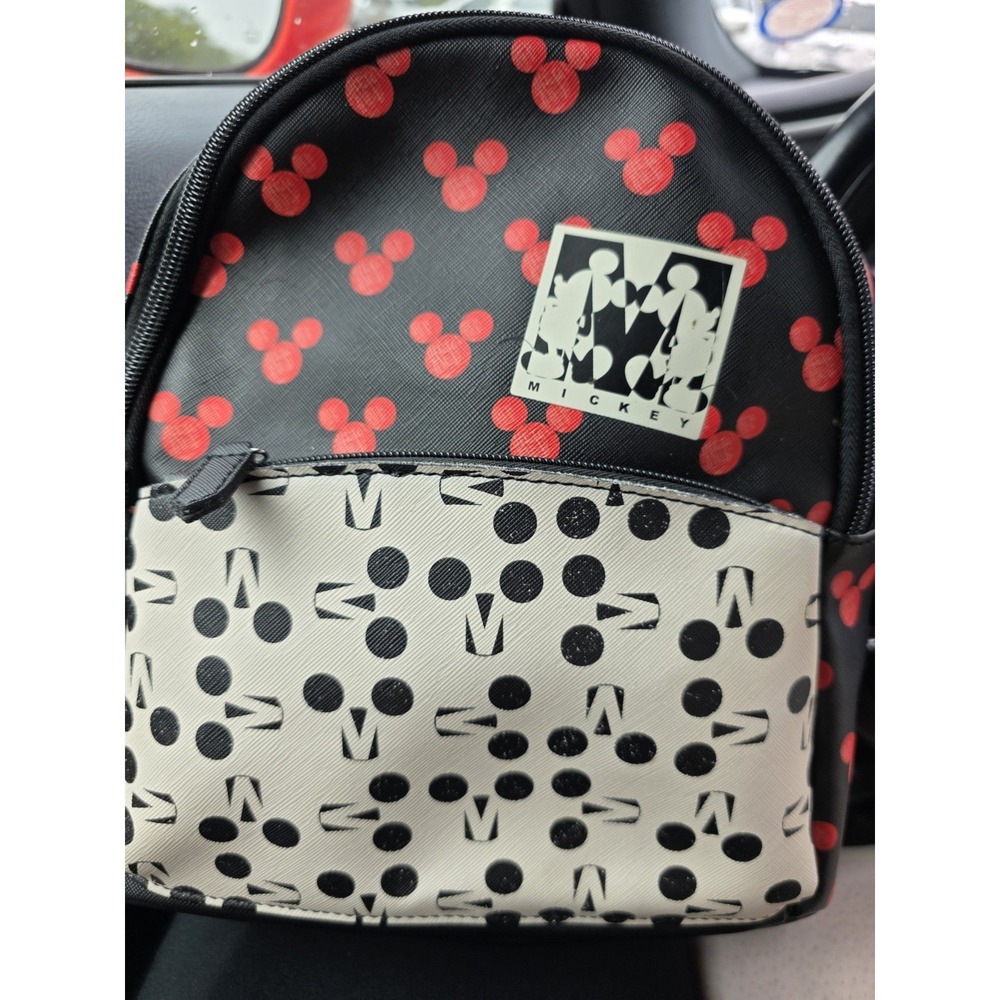 Disney Mickey Mouse DANI Danielle Nicole Mini Backpack Black Red White Polka Dot